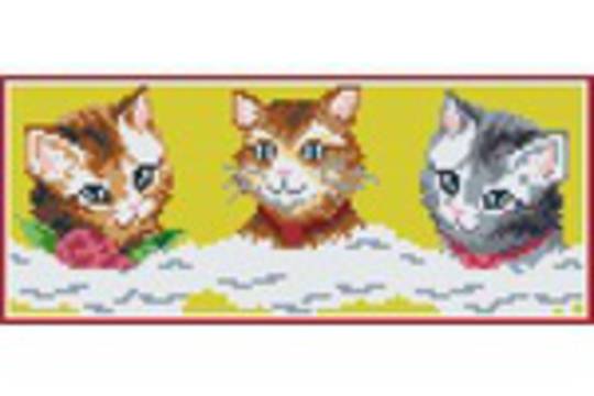 Kitten Trio Three [3] Baseplate PixelHobby Mini-mosaic Art Kit
